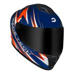 Capacete Race Tech Hit Fuzzy - Azul/Laranja