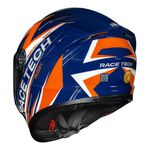 Capacete Race Tech Hit Fuzzy - Azul/Laranja