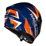 Capacete Race Tech Hit Fuzzy - Azul/Laranja