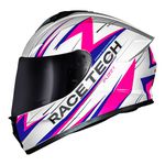 Capacete Race Tech Hit Fuzzy - Branco/Rosa