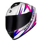 Capacete Race Tech Hit Fuzzy - Branco/Rosa