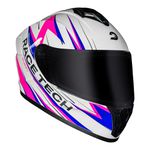 Capacete Race Tech Hit Fuzzy - Branco/Rosa