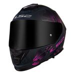Capacete LS2 FF800 Storm Burst - Preto Fosco Rosa Roxo