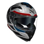 Capacete Norisk Strada 2 Evoque - Prata Vermelho Azul (Viseira Solar)