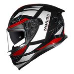 Capacete Norisk Strada 2 Evoque - Preto/Branco/Vermelho (Viseira Solar)