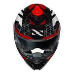 Capacete Norisk Strada 2 Evoque - Preto/Branco/Vermelho (Viseira Solar)
