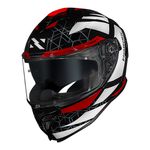 Capacete Norisk Strada 2 Evoque - Preto/Branco/Vermelho (Viseira Solar)