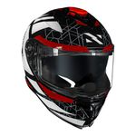 Capacete Norisk Strada 2 Evoque - Preto/Branco/Vermelho (Viseira Solar)