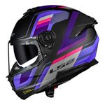 Capacete LS2 FF808 Stream 2 Vintage - Preto Fosco Roxo Cinza