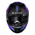 Capacete LS2 FF808 Stream 2 Vintage - Preto Fosco Roxo Cinza