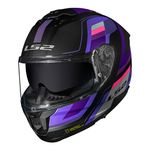 Capacete LS2 FF808 Stream 2 Vintage - Preto Fosco Roxo Cinza