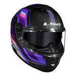 Capacete LS2 FF808 Stream 2 Vintage - Preto Fosco Roxo Cinza