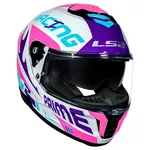 Capacete Ls2 Ff808 Stream II Race - Branco/Roxo