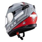 Capacete Texx Strike Superstar - Cinza/Vermelho/Branco 