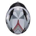 Capacete Texx Strike Superstar - Cinza/Vermelho/Branco 