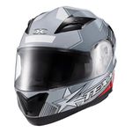 Capacete Texx Strike Superstar - Cinza/Vermelho/Branco 