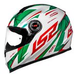 Capacete LS2 FF358 Draze - Branco Verde Vermelho