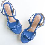 Sandália Anabela Cortiça Ana Azul Safira