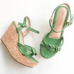 Sandália Anabela Cortiça Ana Verde Oliva