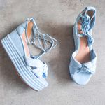 Sandália Anabela Nina Azul Aqua