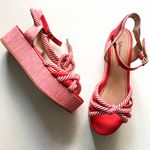 Sandália Flatform Tiras Vermelha