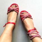 Sandália Flatform Tiras Vermelha
