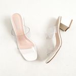 Sandália Mule Vinil Salto Bloco Isis Off White