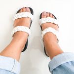 Sandália Papete Trançada Off White 