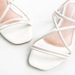 Sandália Rasteira Verniz Tiras Off White