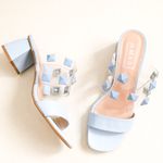 Tamanco Mule Vinil Joana Azul Jeans