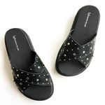 Sandália Confort Cruzada Spikes Preta