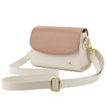 Bolsa Stella Tiracolo Mr. Gutt em Couro Legítimo OffWhite / Caramelo - Ref-B-815-OffWhite / Caramelo 