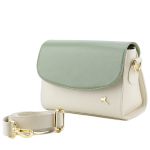 Bolsa Stella Tiracolo Mr. Gutt em Couro Legítimo OffWhite / Verde - Ref-B-815-OffWhite / Verde 