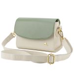 Bolsa Stella Tiracolo Mr. Gutt em Couro Legítimo OffWhite / Verde - Ref-B-815-OffWhite / Verde 