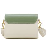 Bolsa Stella Tiracolo Mr. Gutt em Couro Legítimo OffWhite / Verde - Ref-B-815-OffWhite / Verde 