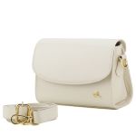 Bolsa Stella Tiracolo Mr. Gutt em Couro Legítimo Off White - Ref-B815-Off White