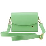 Bolsa Stella Tiracolo Mr. Gutt em Couro Legítimo Verde Limão - Ref-B815-Verde limão