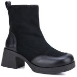 Bota Cano Curto Renata Mr. Gutt De Couro Salto Grosso Preto - Ref. 7000