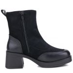 Bota Cano Curto Renata Mr. Gutt De Couro Salto Grosso Preto - Ref. 7000