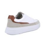 Tênis Urbanix Casual Masculino Mr Gutt em Couro - Ref. 501 Branco/Marrom