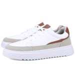 Tênis Urbanix Casual Masculino Mr Gutt em Couro - Ref. 501 Branco/Marrom