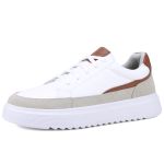 Tênis Urbanix Casual Masculino Mr Gutt em Couro - Ref. 501 Branco/Marrom