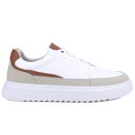 Tênis Urbanix Casual Masculino Mr Gutt em Couro - Ref. 501 Branco/Marrom