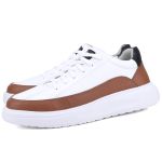 Tênis Titanium Casual Masculino Mr Gutt em Couro - Ref. 601Branco/Marrom