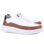 Tênis Titanium Casual Masculino Mr Gutt em Couro - Ref. 601Branco/Marrom