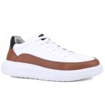 Tênis Titanium Casual Masculino Mr Gutt em Couro - Ref. 601Branco/Marrom
