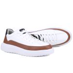 Tênis Titanium Casual Masculino Mr Gutt em Couro - Ref. 601Branco/Marrom