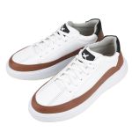 Tênis Titanium Casual Masculino Mr Gutt em Couro - Ref. 601Branco/Marrom