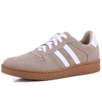 Tênis Essence Feminino em Couro Mr Gutt com Listras - Ref. 2201- Camurça Nude