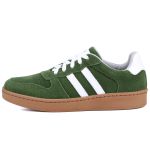 Tênis Essence Feminino em Couro Mr Gutt com Listras - Ref. 2201- Camurça Verde